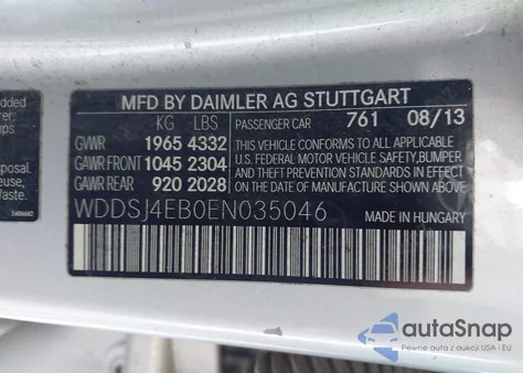 2014 Mercedes-Benz Cla 250 250 из США, поврежденный, VIN WDDSJ4EB0EN035046